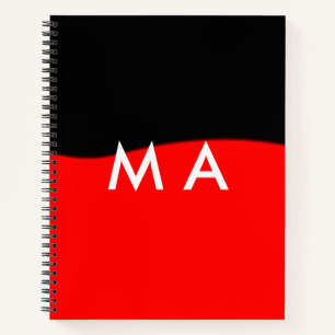 Simple monogram add your name letter man minimal t notebook