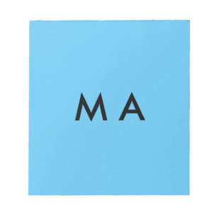 Simple monogram add your name letter man minimal t notepad