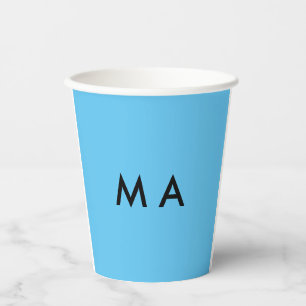 Simple monogram add your name letter man minimal t paper cups