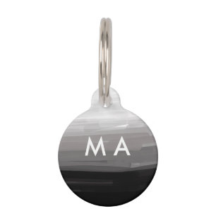 Simple monogram add your name letter man minimal t pet tag