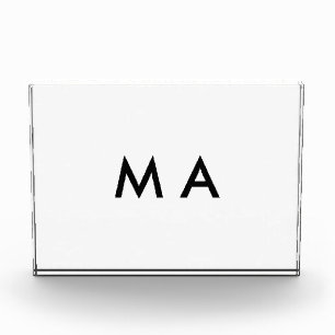 Simple monogram add your name letter man minimal t photo block