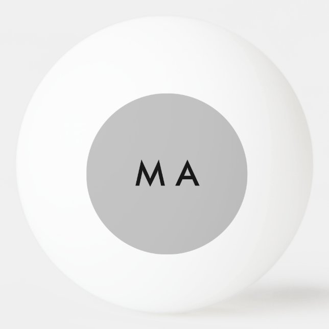 Simple monogram add your name letter man minimal t ping pong ball (Front)