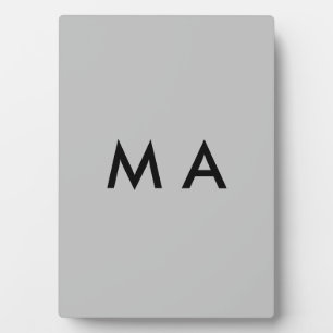 Simple monogram add your name letter man minimal t plaque