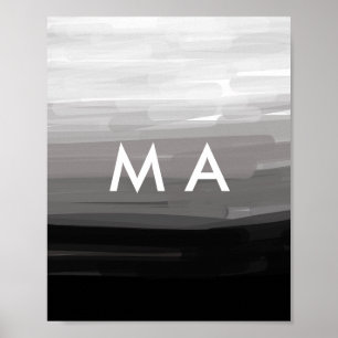 Simple monogram add your name letter man minimal t poster