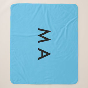 Simple monogram add your name letter man minimal t sherpa blanket