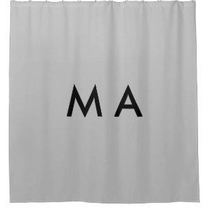 Simple monogram add your name letter man minimal t shower curtain