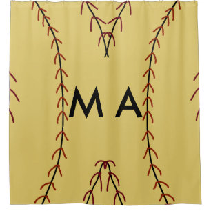 Simple monogram add your name letter man minimal t shower curtain