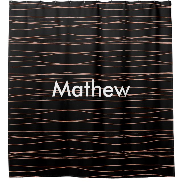 Simple monogram add your name letter man minimal t shower curtain (Front)