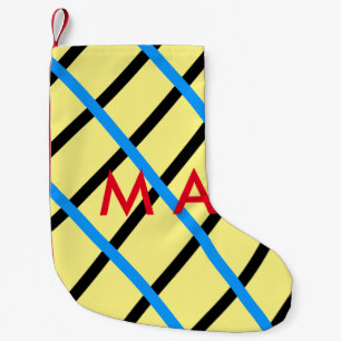 Simple monogram add your name letter man minimal t small christmas stocking