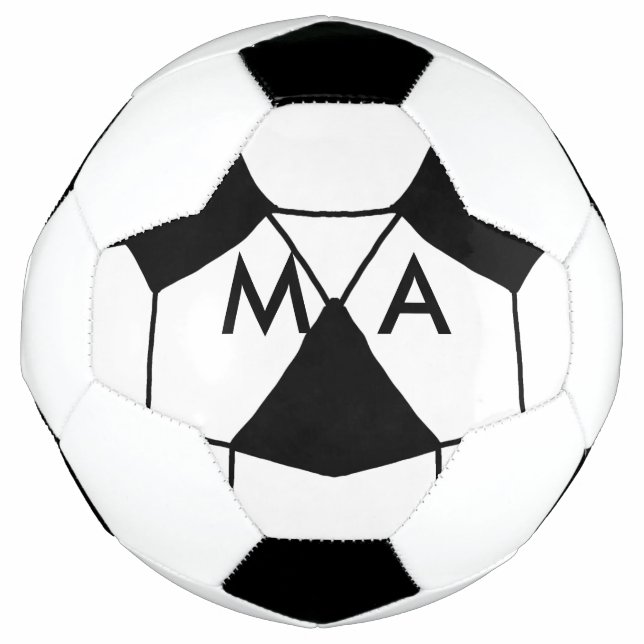 Simple monogram add your name letter man minimal t soccer ball (Front)