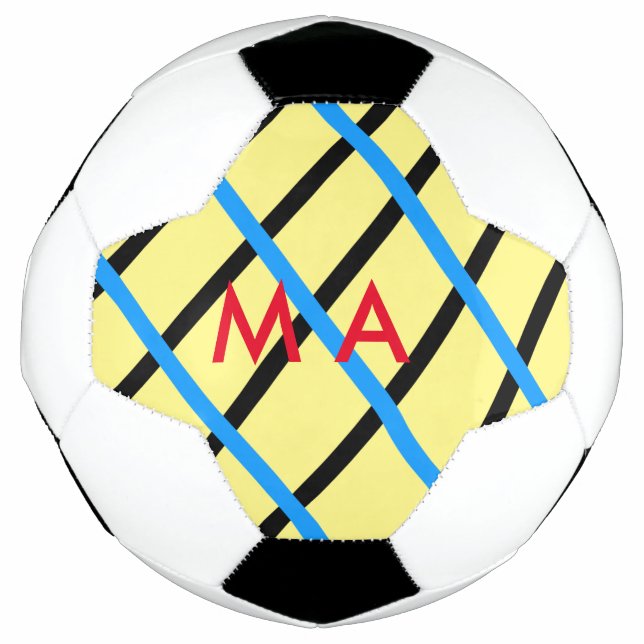 Simple monogram add your name letter man minimal t soccer ball (Front)