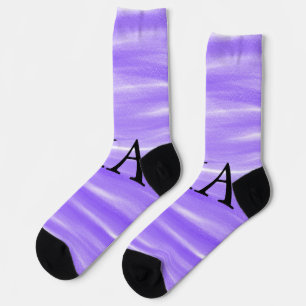 Simple monogram add your name letter man minimal t socks