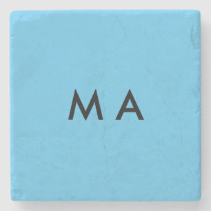 Simple monogram add your name letter man minimal t stone coaster