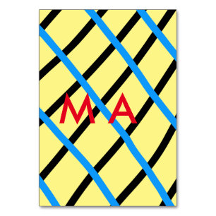 Simple monogram add your name letter man minimal t table number