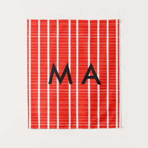 Simple monogram add your name letter man minimal t tapestry