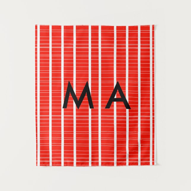 Simple monogram add your name letter man minimal t tapestry (Front)