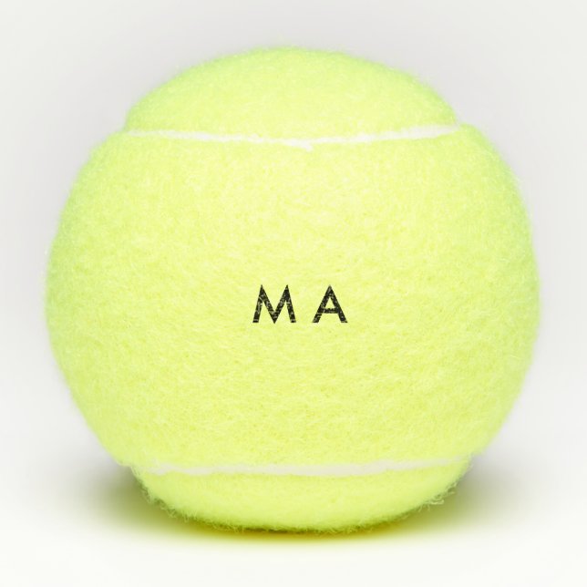 Simple monogram add your name letter man minimal t tennis balls (Front)