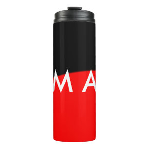 Simple monogram add your name letter man minimal t thermal tumbler