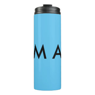 Simple monogram add your name letter man minimal t thermal tumbler