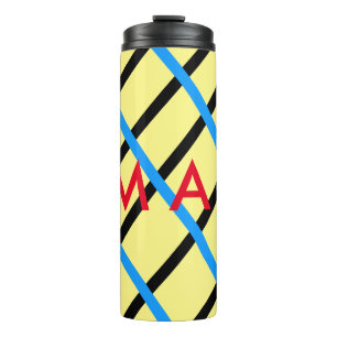 Simple monogram add your name letter man minimal t thermal tumbler