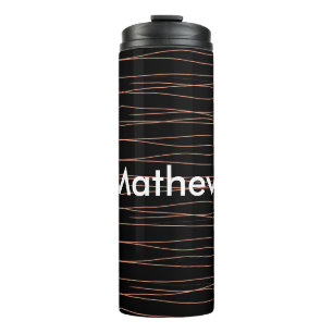 Simple monogram add your name letter man minimal t thermal tumbler