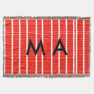 Simple monogram add your name letter man minimal t throw blanket