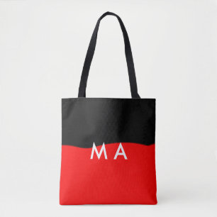 Simple monogram add your name letter man minimal t tote bag