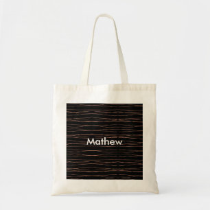 Simple monogram add your name letter man minimal t tote bag