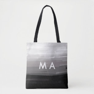 Simple monogram add your name letter man minimal t tote bag