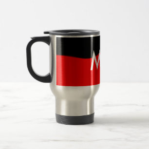 Simple monogram add your name letter man minimal t travel mug