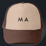 Simple monogram add your name letter man minimal t trucker hat<br><div class="desc">design</div>