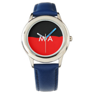 Simple monogram add your name letter man minimal t watch