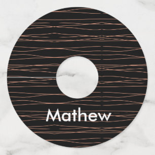 Simple monogram add your name letter man minimal t wine glass tag