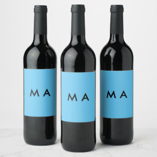 Simple monogram add your name letter man minimal t wine label
