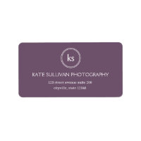 Simple Monogram Address Label
