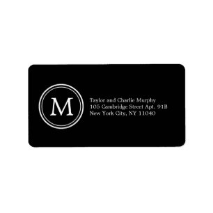 Simple Monogram Address Labels - Customisable Colo