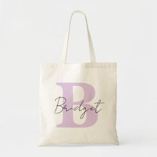 Simple Monogram and Name Modern Calligraphy Tote Bag
