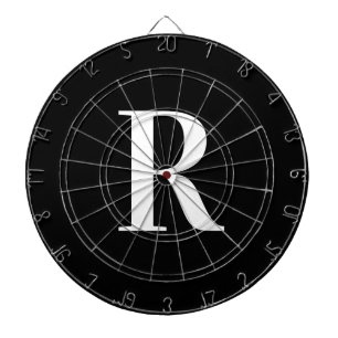 Simple Monogram Black and White Dartboard