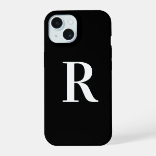 Simple Monogram Black and White iPhone 15 Case