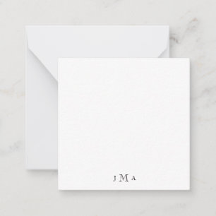 Simple Monogram Blank Note Card. Card