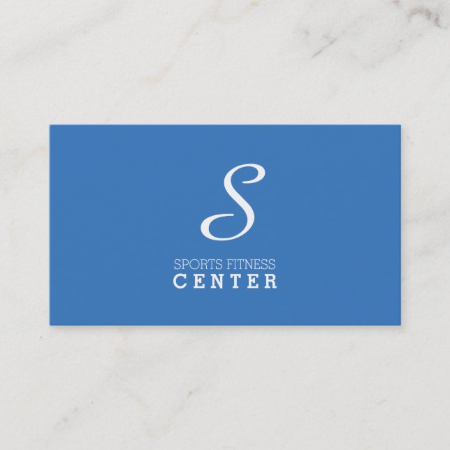 Simple Monogram (Bleu de France) Business Card (Front)