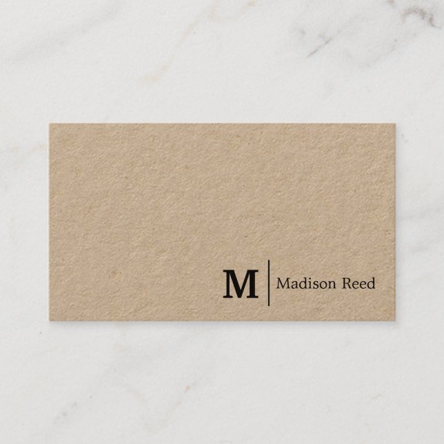 Simple Monogram Business  Card (Front)