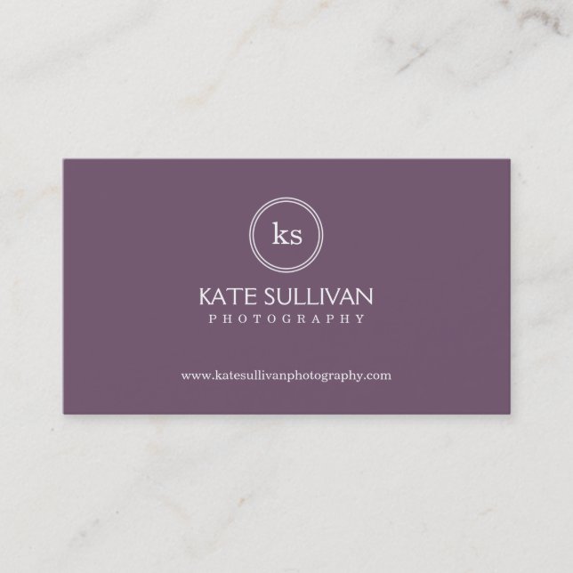 Simple Monogram Business Card - Groupon (Front)