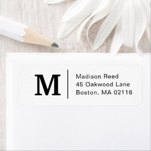 Simple Monogram Business Return Address Labels