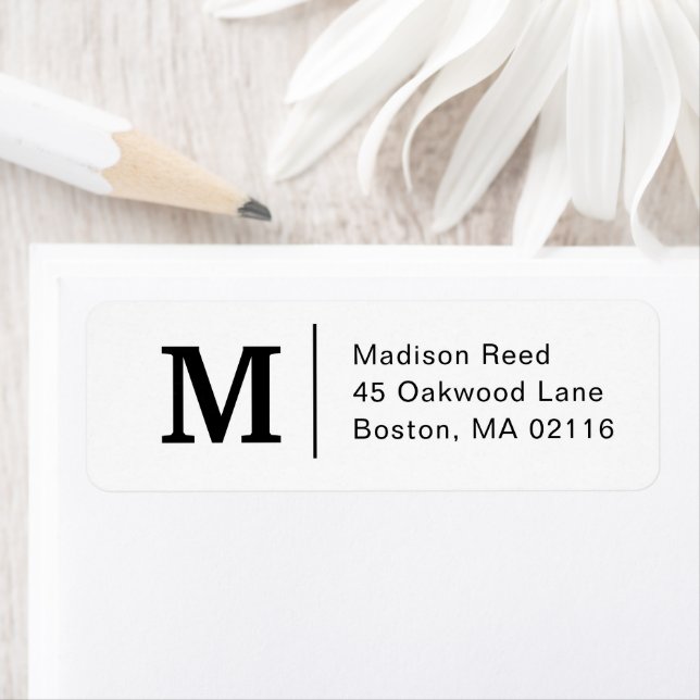 Simple Monogram Business Return Address Labels (Insitu)
