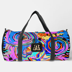 Simple Monogram Chic Pattern Sports Travel CarryOn Duffle Bag