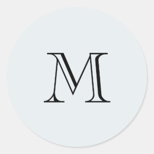 Simple Monogram Classic Round Sticker
