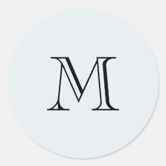 Simple Monogram  Classic Round Sticker