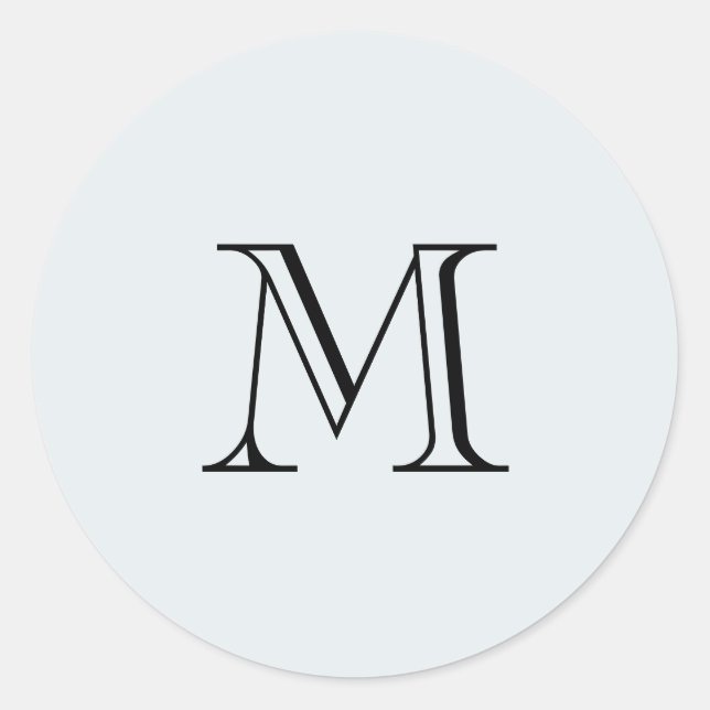 Simple Monogram  Classic Round Sticker (Front)