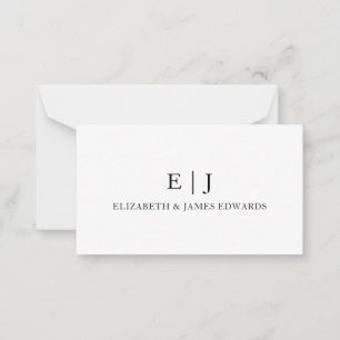 Simple Monogram Couple Initials Personalized Card